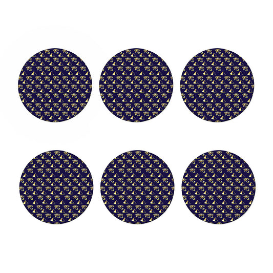 Egypt Eye Of Horus Pattern Print Coaster Set