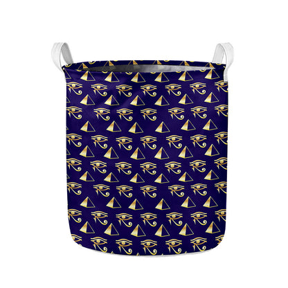 Egypt Eye Of Horus Pattern Print Collapsible Laundry Basket