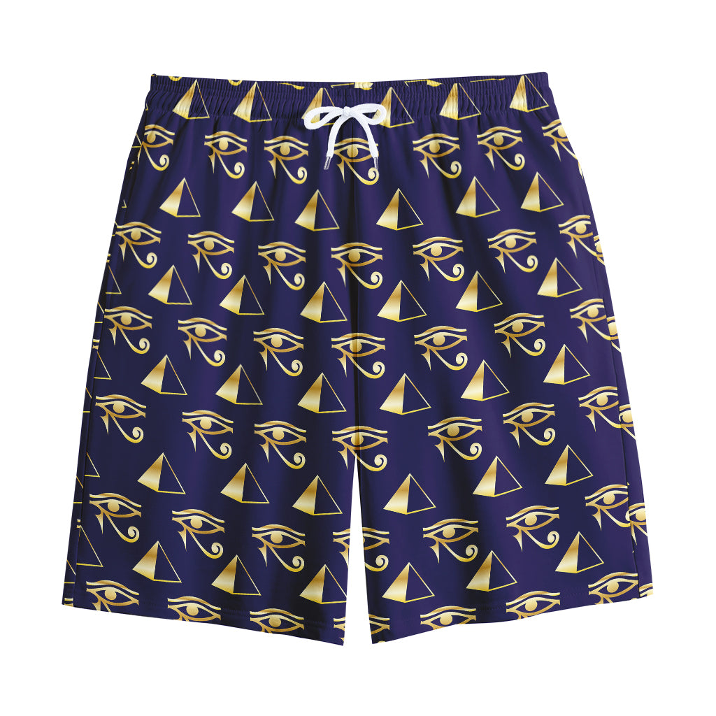 Egypt Eye Of Horus Pattern Print Cotton Shorts