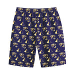 Egypt Eye Of Horus Pattern Print Cotton Shorts