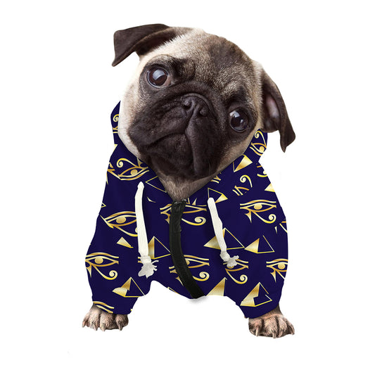 Egypt Eye Of Horus Pattern Print Dog Zip Up Hoodie