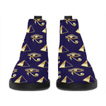 Egypt Eye Of Horus Pattern Print Flat Ankle Boots