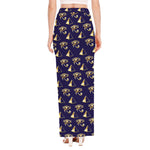 Egypt Eye Of Horus Pattern Print High Slit Maxi Skirt