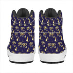 Egypt Eye Of Horus Pattern Print High Top Leather Sneakers