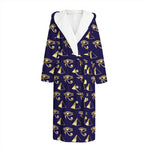 Egypt Eye Of Horus Pattern Print Hooded Bathrobe