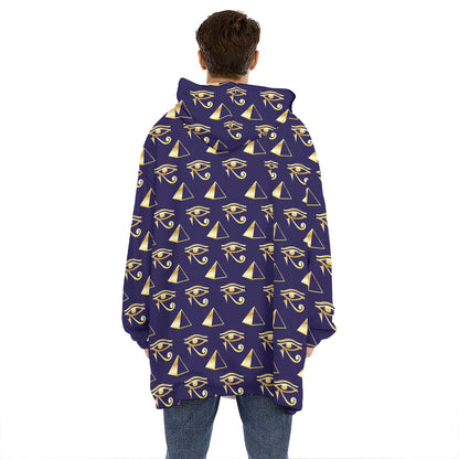 Egypt Eye Of Horus Pattern Print Hoodie Blanket