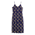 Egypt Eye Of Horus Pattern Print Jersey Midi Cami Dress