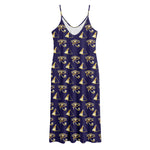 Egypt Eye Of Horus Pattern Print Jersey Midi Cami Dress