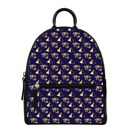 Egypt Eye Of Horus Pattern Print Leather Backpack