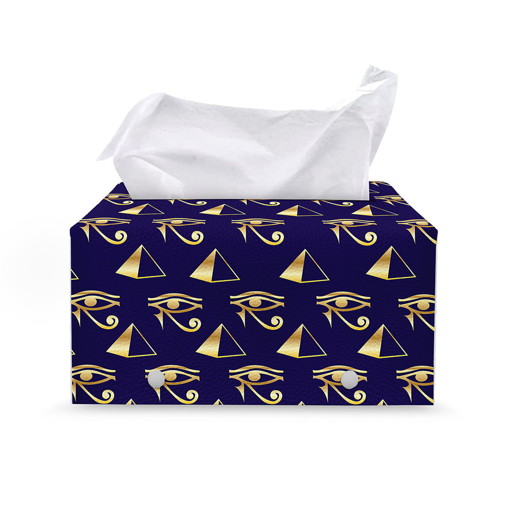 Egypt Eye Of Horus Pattern Print Leather Tissue Box Cover
