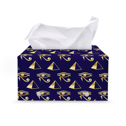 Egypt Eye Of Horus Pattern Print Leather Tissue Box Cover