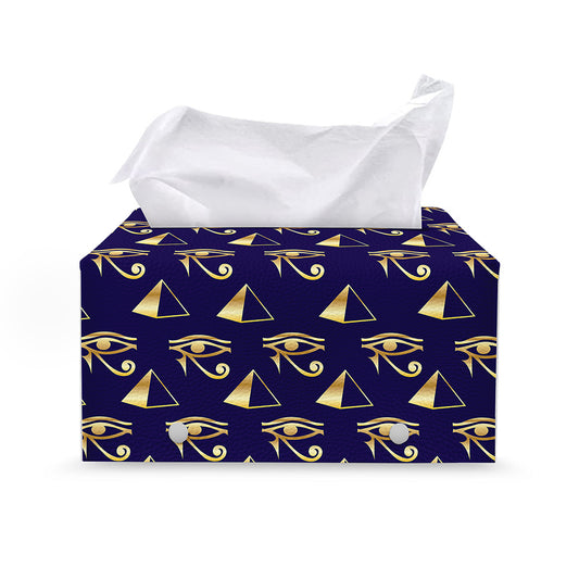 Egypt Eye Of Horus Pattern Print Leather Tissue Box Cover