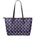 Egypt Eye Of Horus Pattern Print Leather Tote Bag With Zipper