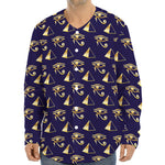 Egypt Eye Of Horus Pattern Print Long Sleeve Baseball Jersey