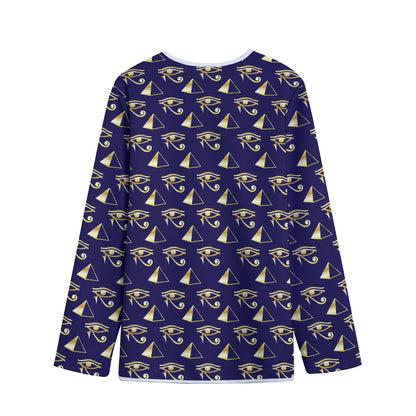 Egypt Eye Of Horus Pattern Print Long Sleeve Short Coat