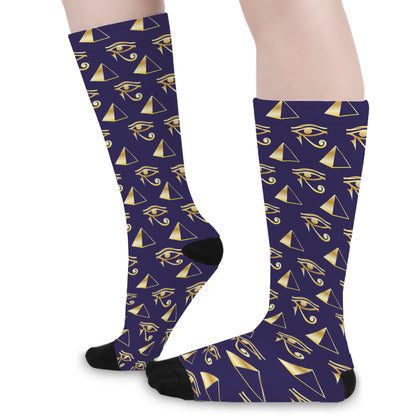 Egypt Eye Of Horus Pattern Print Long Socks