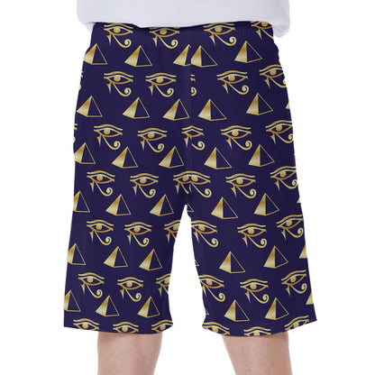 Egypt Eye Of Horus Pattern Print Men's Beach Shorts