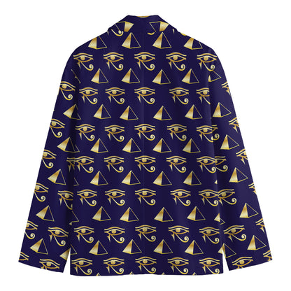 Egypt Eye Of Horus Pattern Print Men's Cotton Blazer