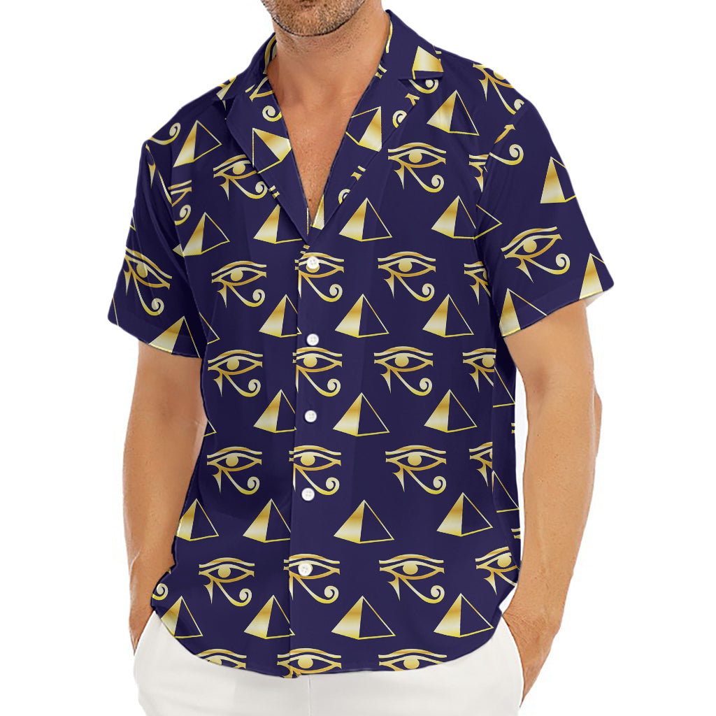 Egypt Eye Of Horus Pattern Print Men's Deep V-Neck Shirt