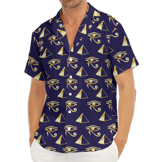 Egypt Eye Of Horus Pattern Print Men's Deep V-Neck Shirt