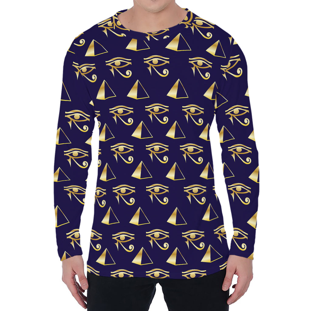 Egypt Eye Of Horus Pattern Print Men's Long Sleeve T-Shirt