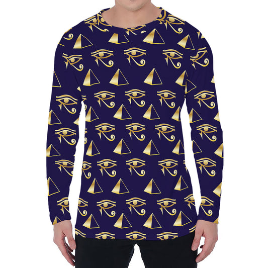 Egypt Eye Of Horus Pattern Print Men's Long Sleeve T-Shirt