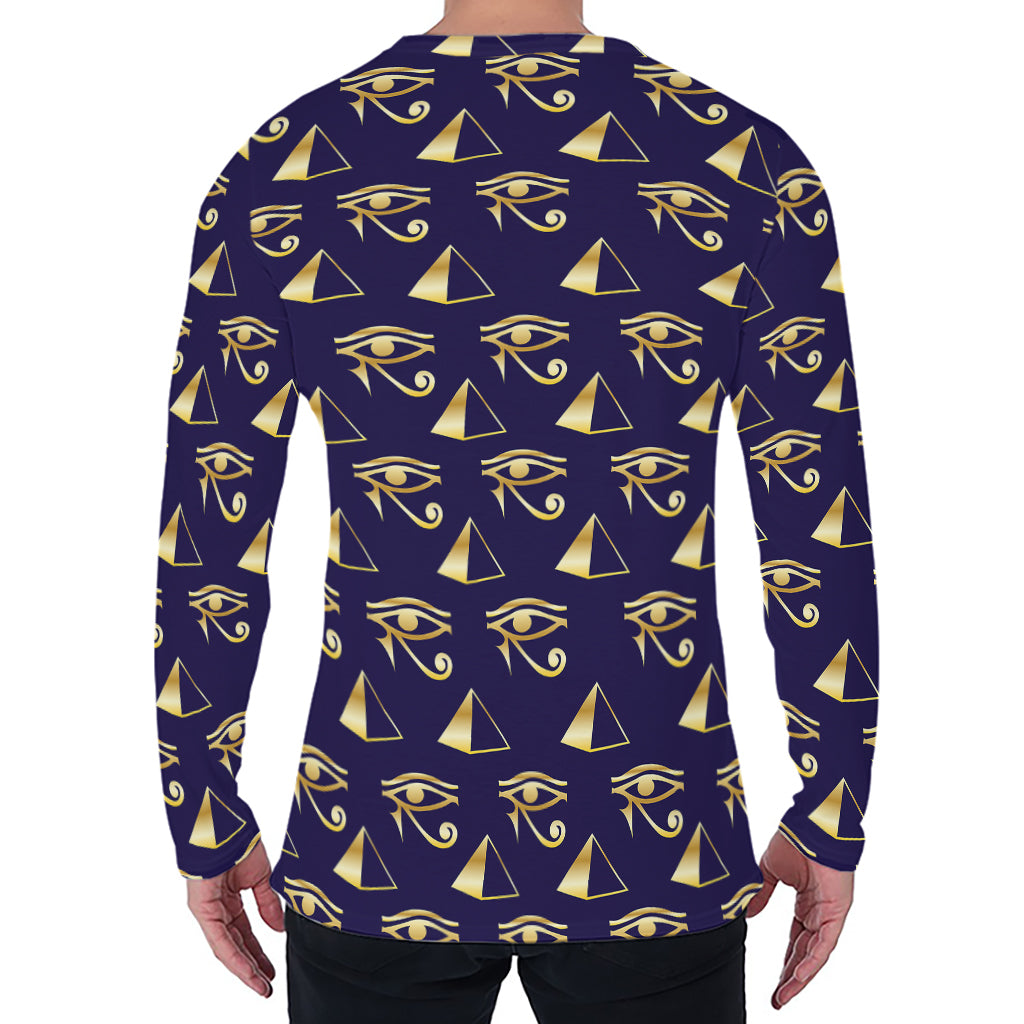 Egypt Eye Of Horus Pattern Print Men's Long Sleeve T-Shirt