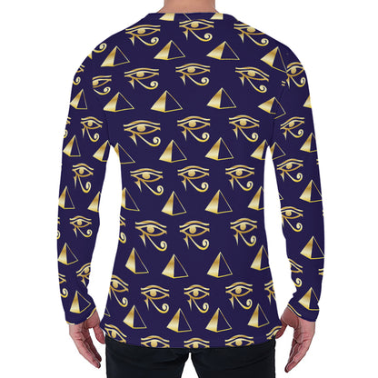 Egypt Eye Of Horus Pattern Print Men's Long Sleeve T-Shirt