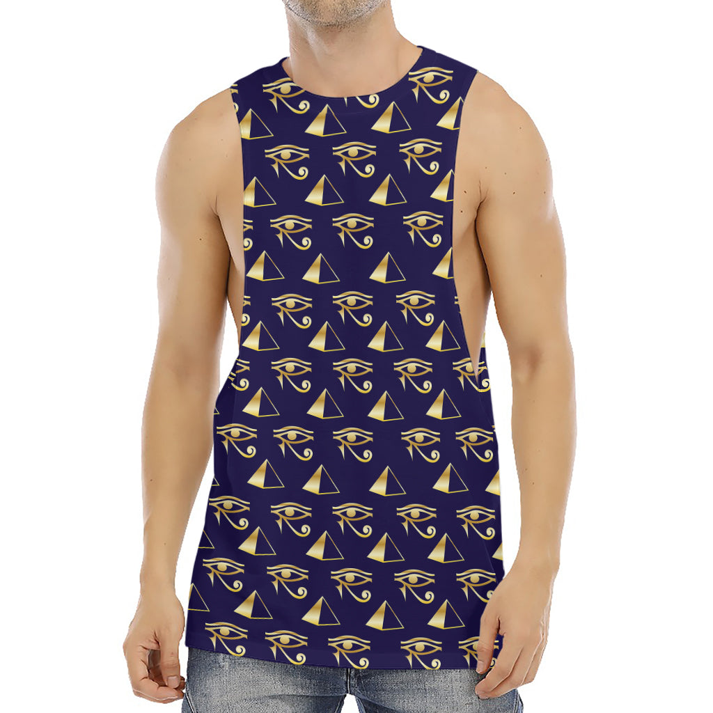 Egypt Eye Of Horus Pattern Print Men's Muscle Tank Top