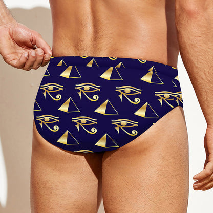 Egypt Eye Of Horus Pattern Print Men's Swim Briefs