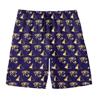 Egypt Eye Of Horus Pattern Print Men's Swim Trunks