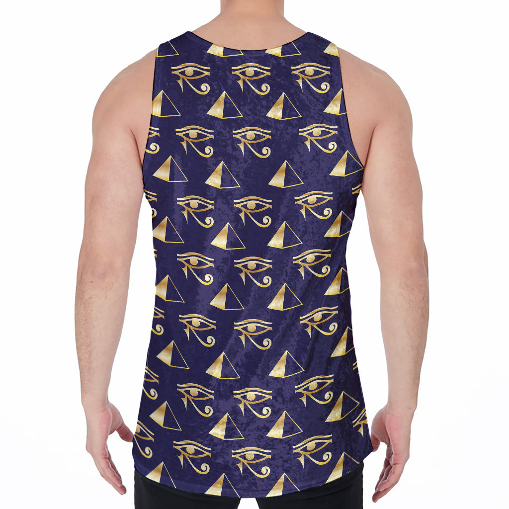 Egypt Eye Of Horus Pattern Print Men's Velvet Tank Top
