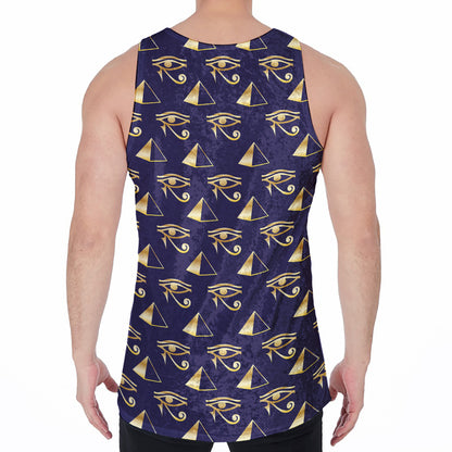 Egypt Eye Of Horus Pattern Print Men's Velvet Tank Top