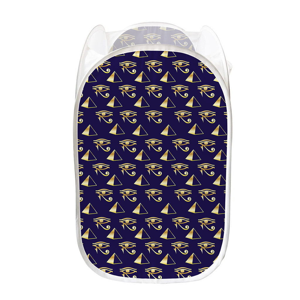 Egypt Eye Of Horus Pattern Print Mesh Laundry Hamper
