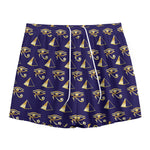 Egypt Eye Of Horus Pattern Print Mesh Shorts