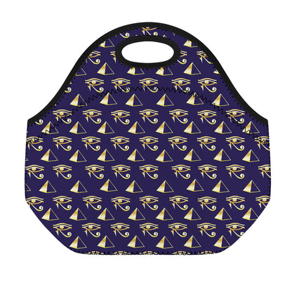 Egypt Eye Of Horus Pattern Print Neoprene Lunch Bag