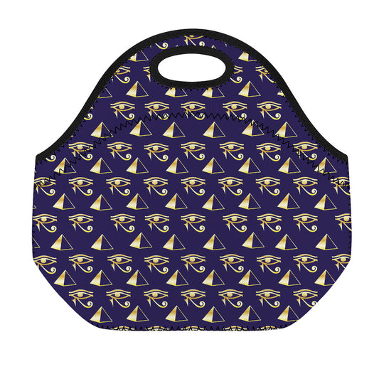 Egypt Eye Of Horus Pattern Print Neoprene Lunch Bag