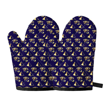 Egypt Eye Of Horus Pattern Print Oven Mitts