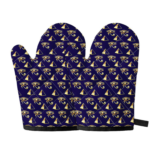 Egypt Eye Of Horus Pattern Print Oven Mitts