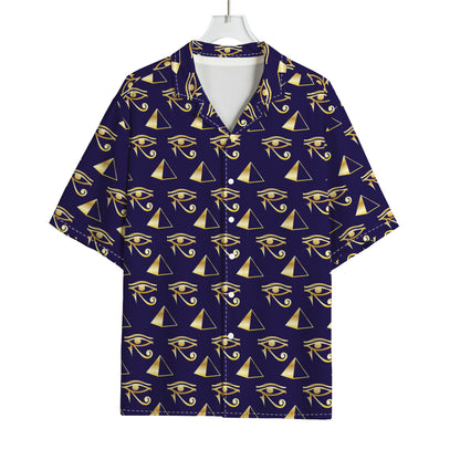 Egypt Eye Of Horus Pattern Print Rayon Hawaiian Shirt