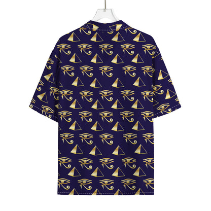 Egypt Eye Of Horus Pattern Print Rayon Hawaiian Shirt