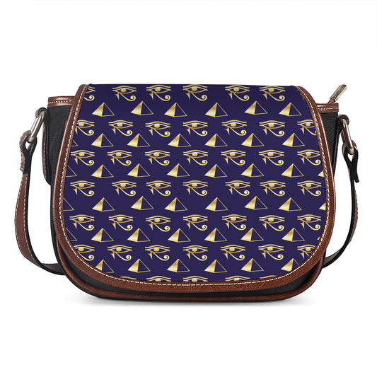 Egypt Eye Of Horus Pattern Print Saddle Bag