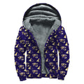Egypt Eye Of Horus Pattern Print Sherpa Lined Zip Up Hoodie