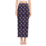 Egypt Eye Of Horus Pattern Print Side Slit Maxi Skirt