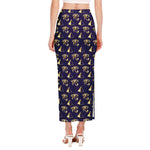 Egypt Eye Of Horus Pattern Print Side Slit Maxi Skirt