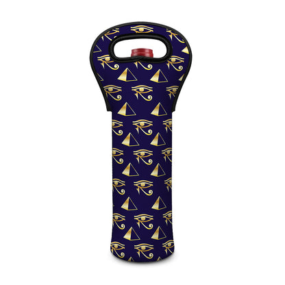 Egypt Eye Of Horus Pattern Print Single Neoprene Wine Tote