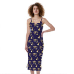 Egypt Eye Of Horus Pattern Print Slim Fit Midi Cami Dress