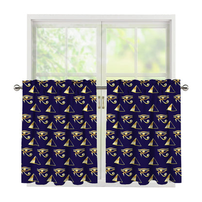 Egypt Eye Of Horus Pattern Print Tier Curtains