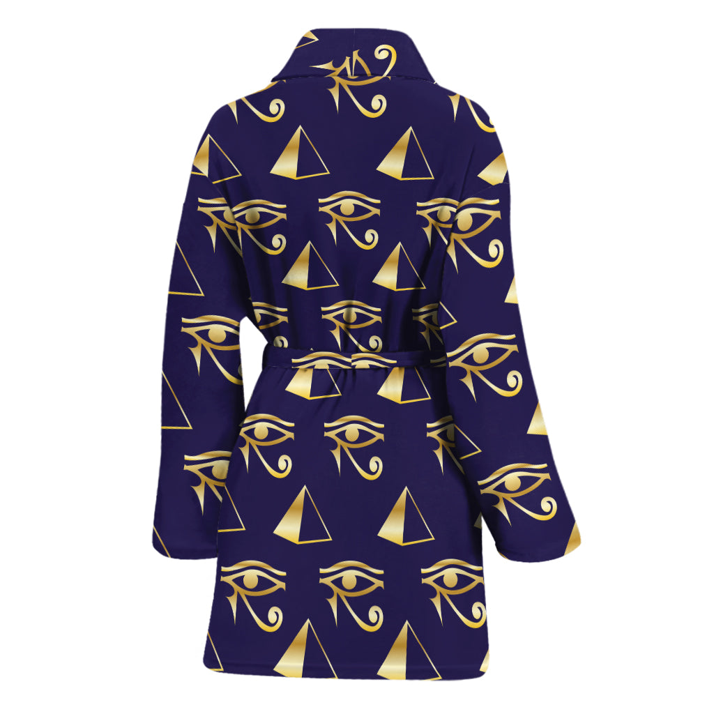Egypt Eye Of Horus Pattern Print Women's Bathrobe