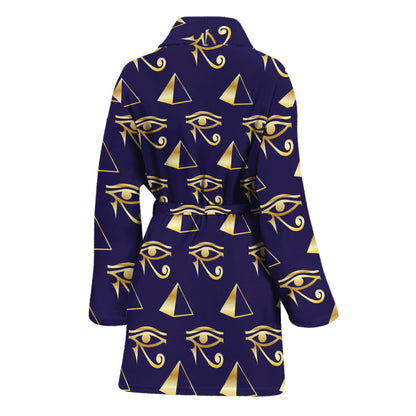 Egypt Eye Of Horus Pattern Print Women's Bathrobe